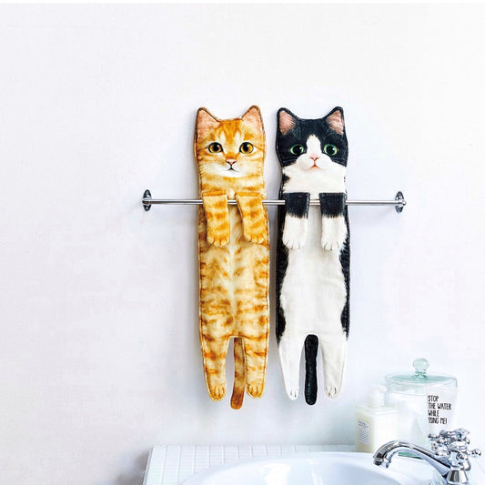 Cat Hanging Towel